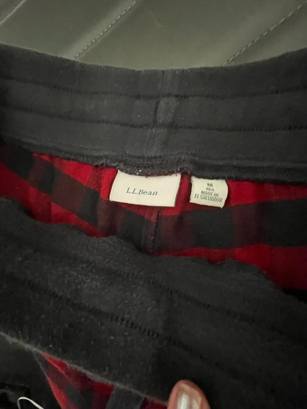 LLBEAN Buffalo Plaid Flannel Pajama Sleep Shorts, Med.